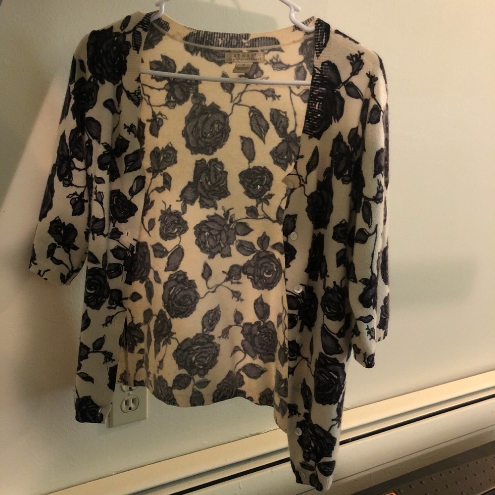 Floral cashmere cardigan